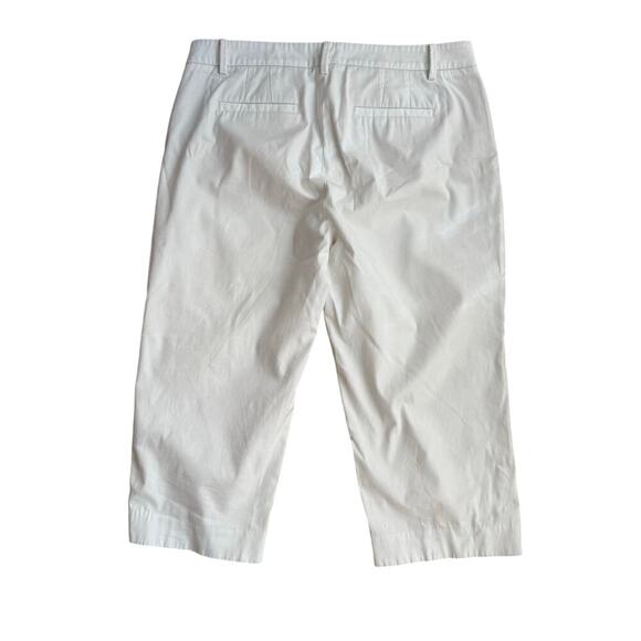 Talbots White Perfect Skimmer Cropped Pedal Pusher Pants Size 8P Casual Mature - Picture 7 of 13